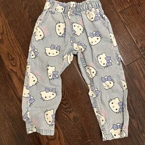 H&M Light Blue and Purple Patterned Pants